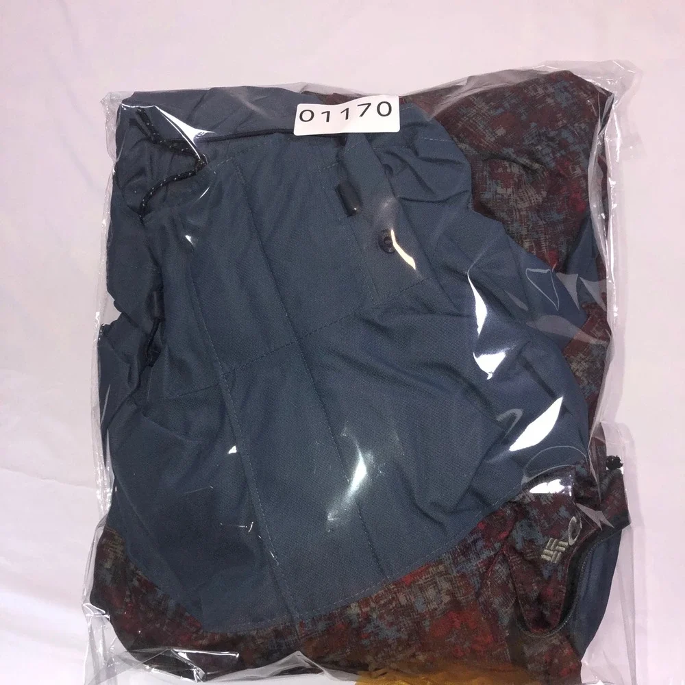 Columbia Interchange Omni-Tech Hooded Jacket Mens XL Red Blue Digital Camo Shell